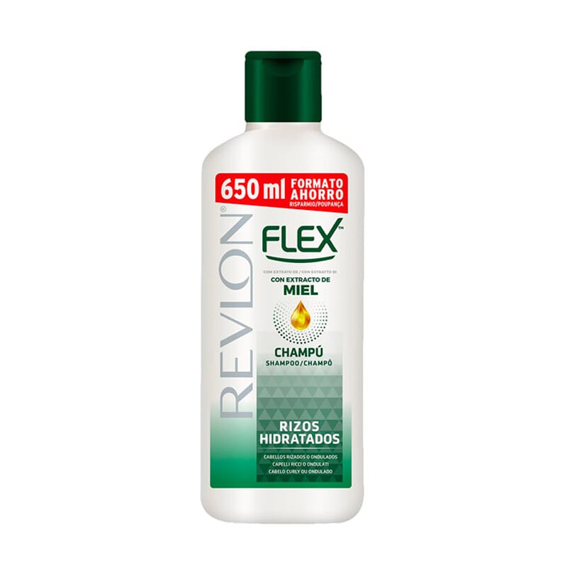 Flex Champú Rizos Hidratados Con Extracto De Miel 650 ml