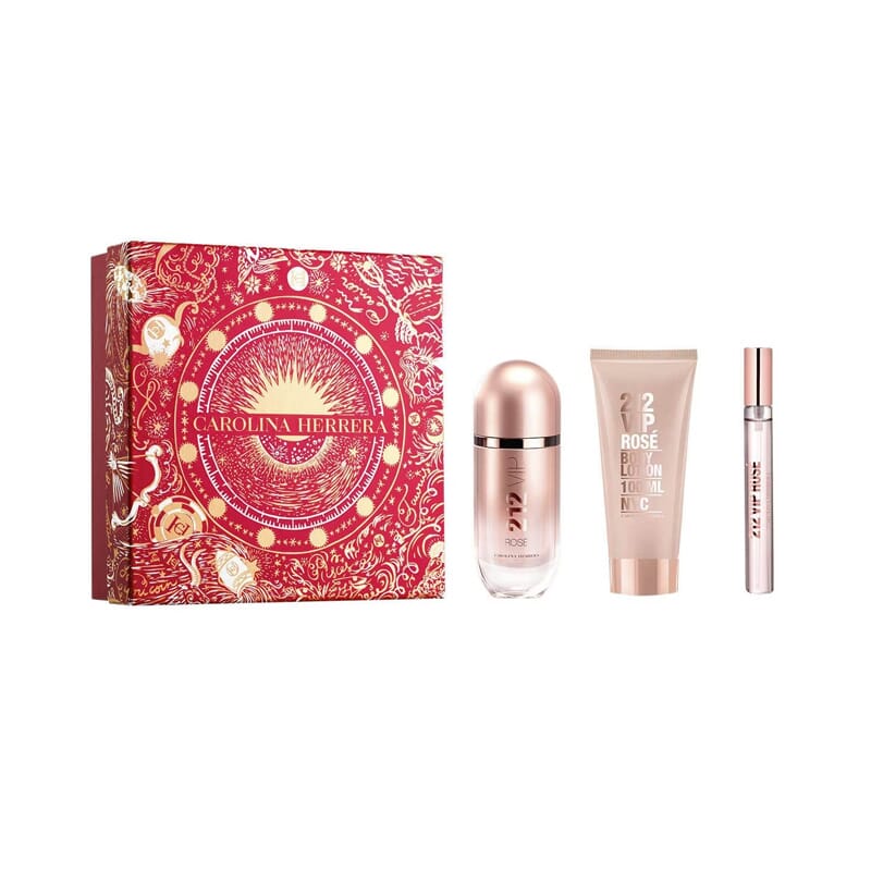 212 VIP Rose EDP 80 ml + Loción Corporal 100 ml + EDP 10 ml Lote