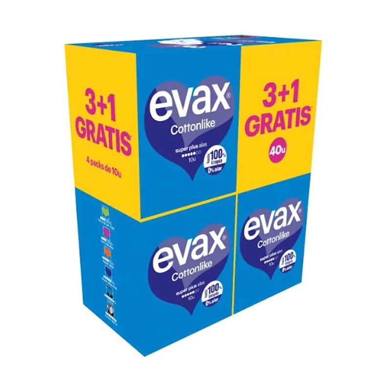 Evax Cottonlike Alas Super Plus Pack 4 Uds 10 Uds