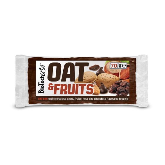 OAT & FRUIT WITH CHOCOLATE CHIP 20 x 70g - BIOTECH USA