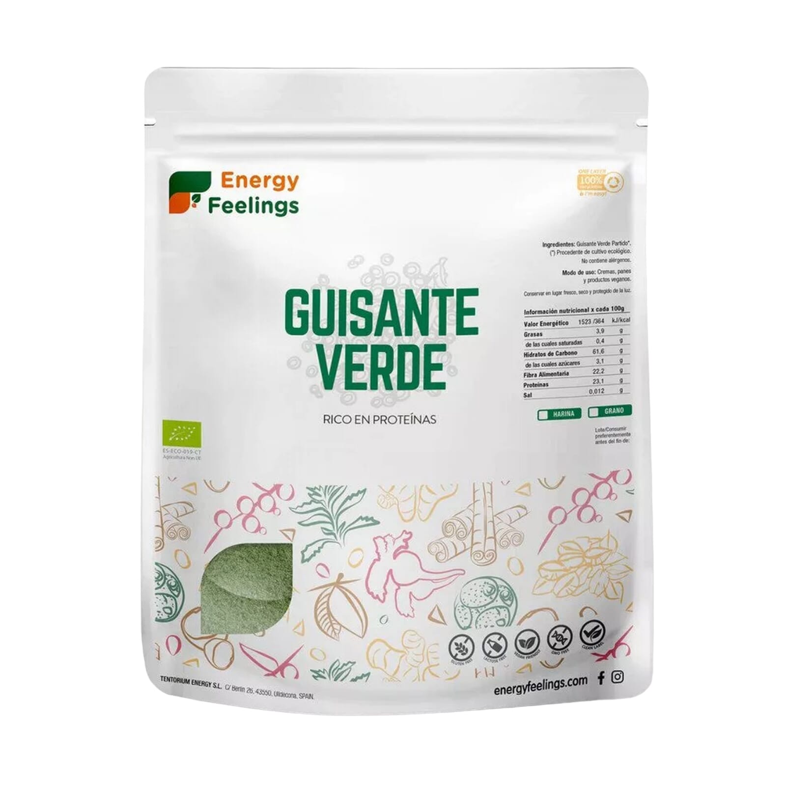 Bloem Proteïne van Groene Erwten 1 Kg