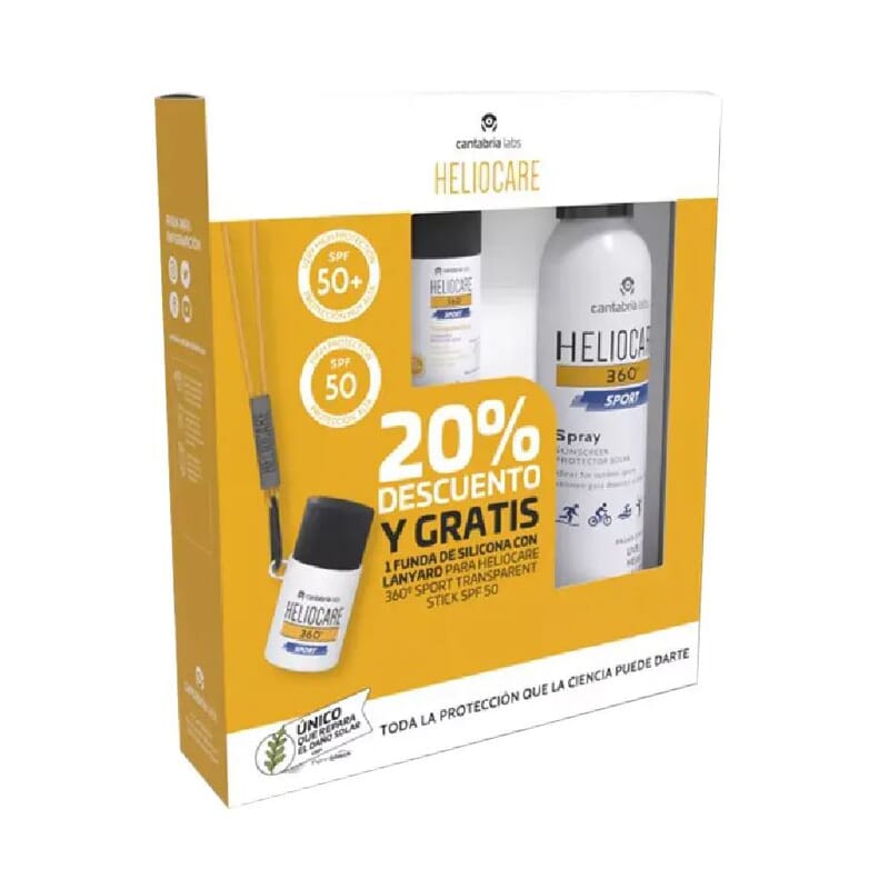 Heliocare 360 Sport SPF50 100 ml + Stick + 25g + Funda Lanyard