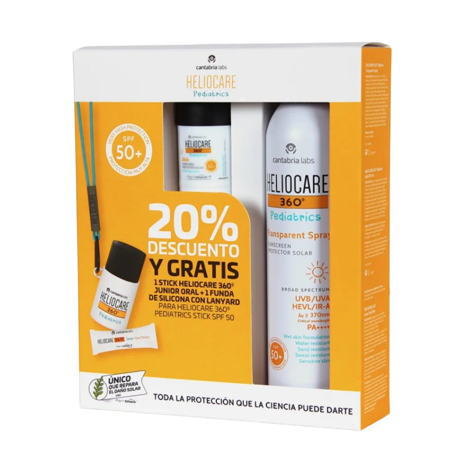 Pack Heliocare 360 SPF50+ Pediatrics Stick 25g + Spray 200 ml