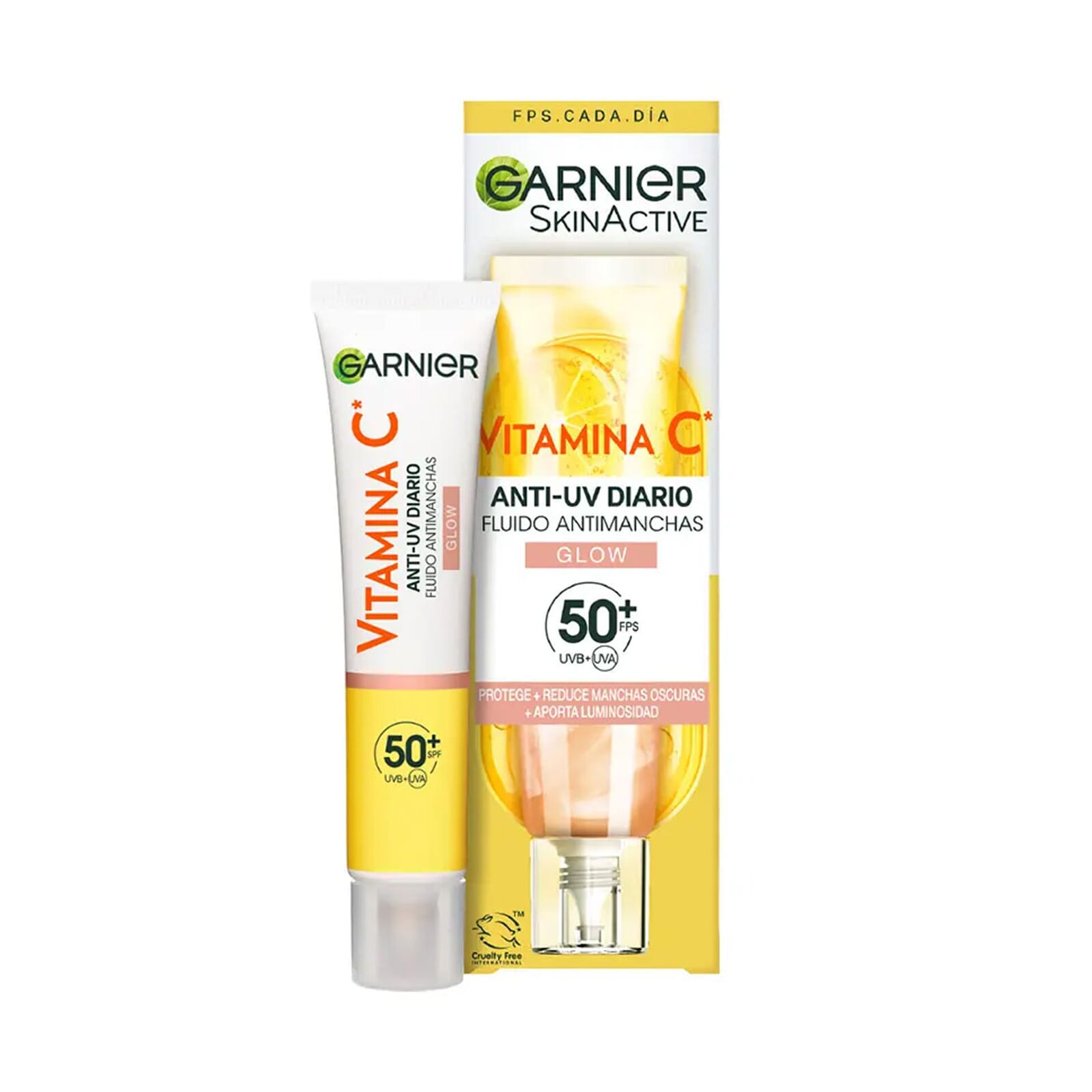 Skin Active UV Diario Antimanchas Efecto Glow Vitamina C SPF50+ 40 ml