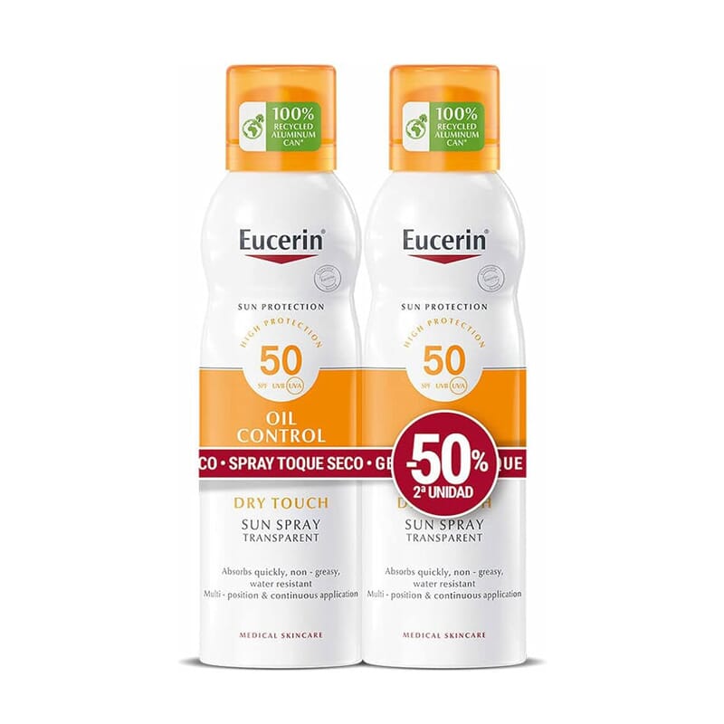 Eucerin Sun Spray Transparente Toque Seco SPF50 Duplo 2 Uds 200 ml