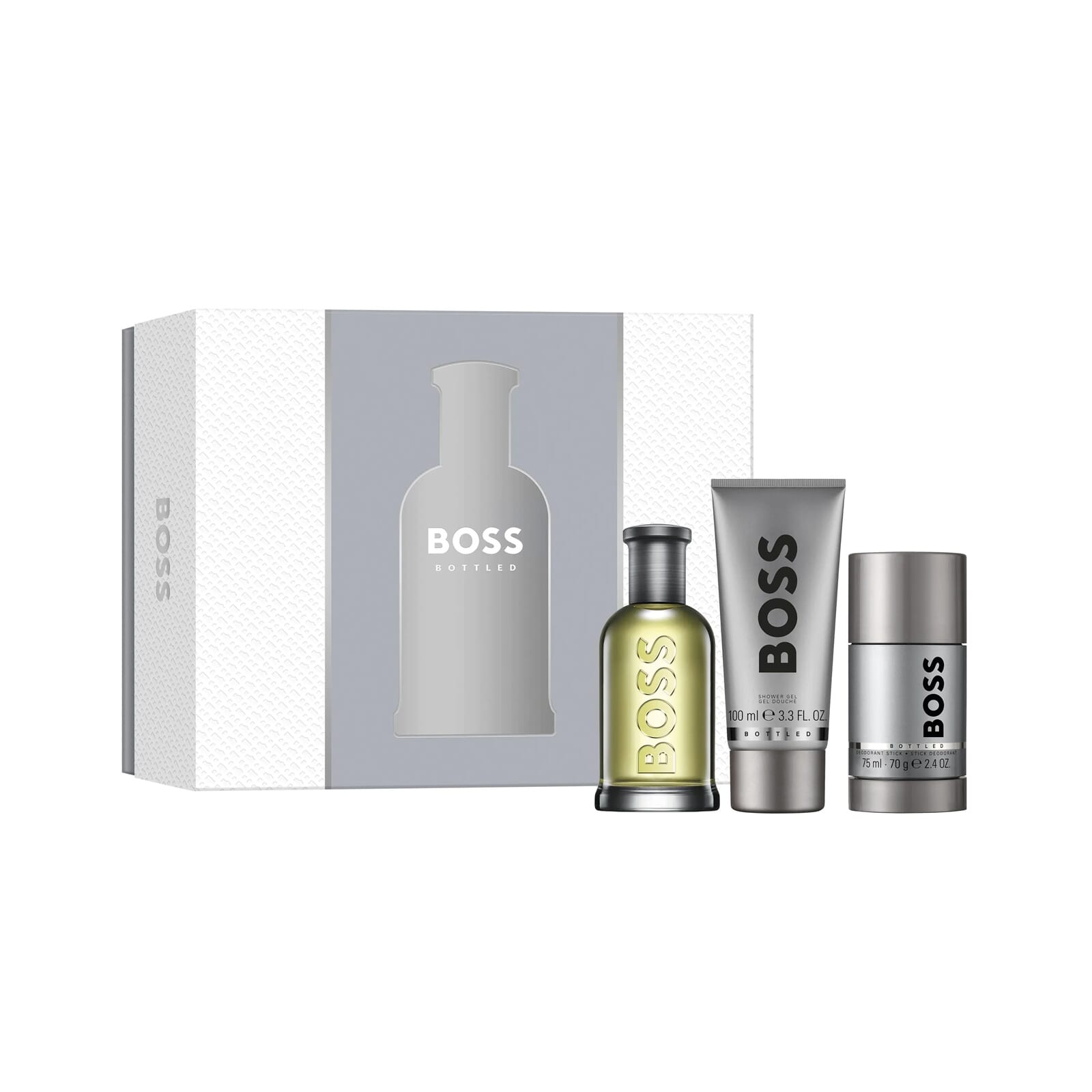 Boss Bottled EDT 100 ml + Gel Ducha 100 ml + Deo 75 ml Lote