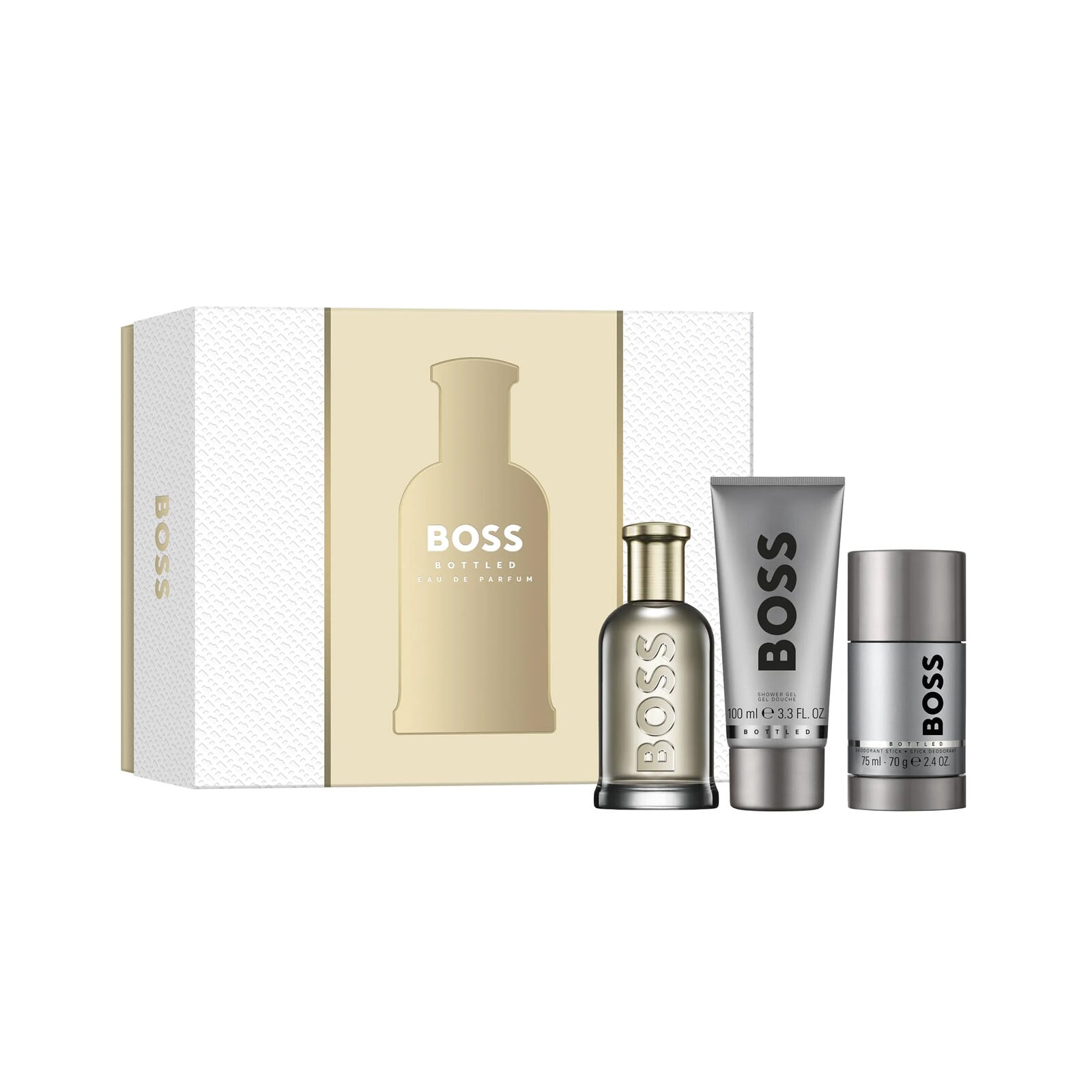 Boss Bottled EDP 100 ml + Gel Ducha 100 ml + Deo 75 ml Lote