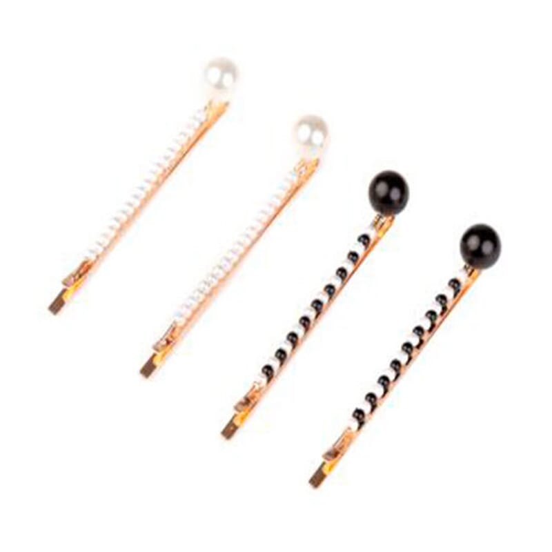 Set 4 Horquilla Con Perlas