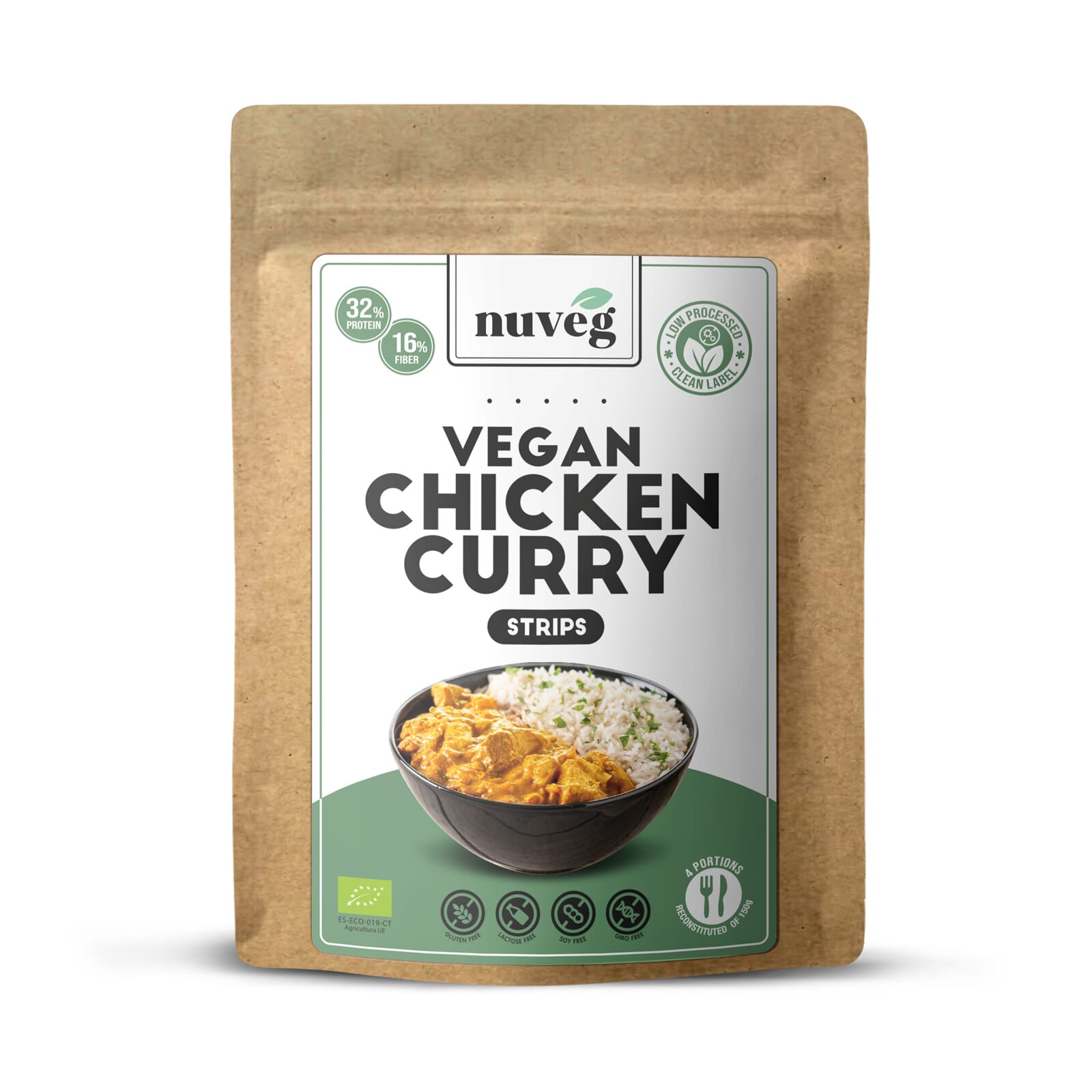 Pollo Vegano Al Curry En Tiras Eco 165g