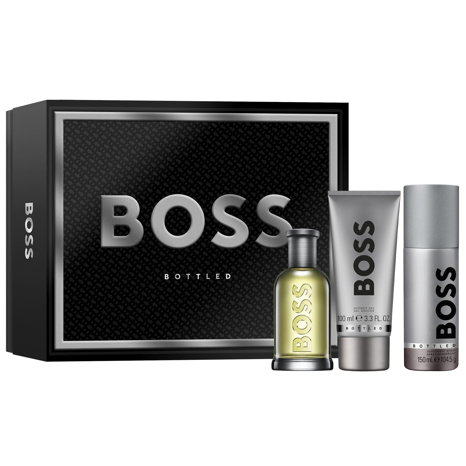 Boss Bottled EDT 100 ml + Gel Ducha 100 ml + Desodorante 150 ml Lote