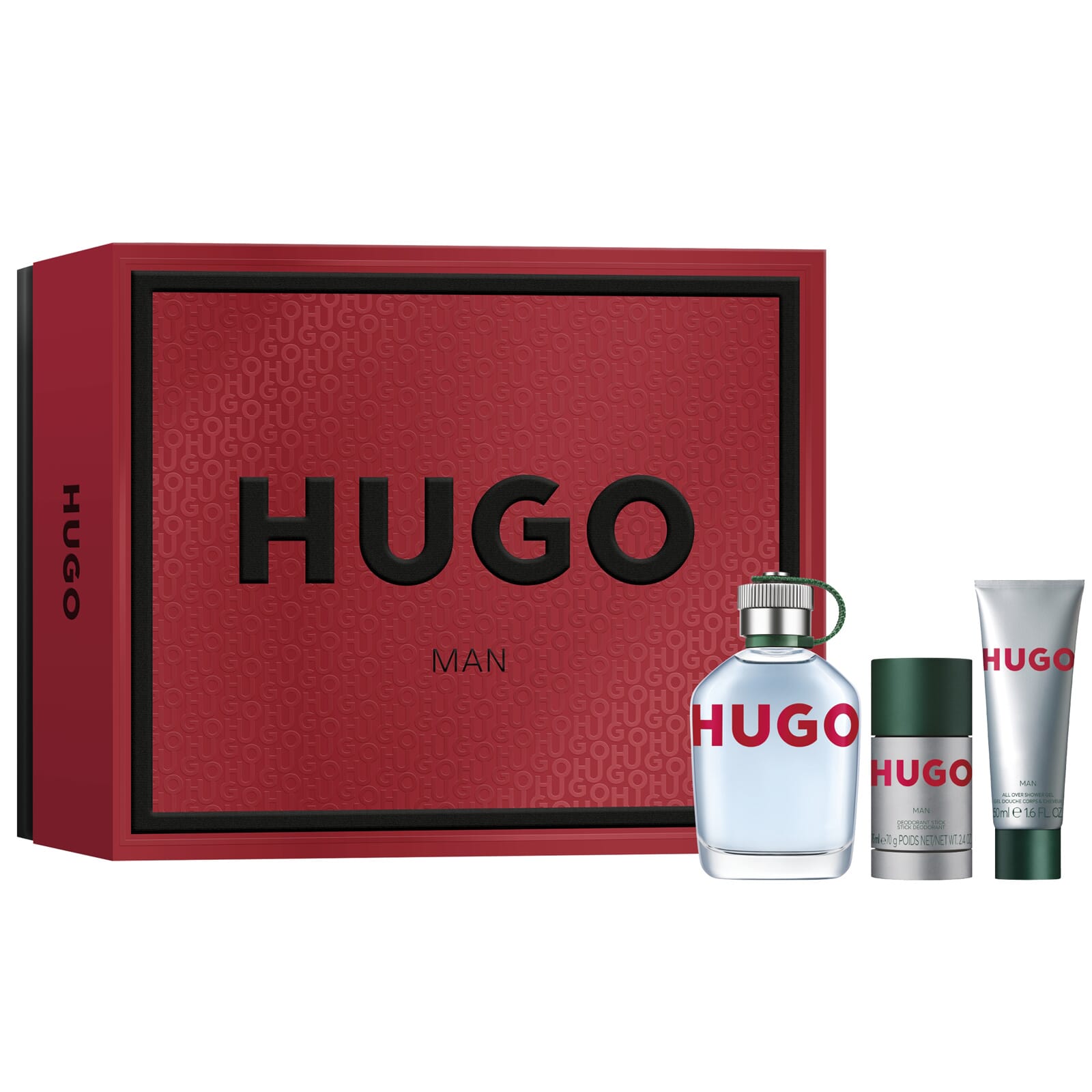 Hugo Man EDT 125 ml + Gel Ducha 50 ml + Desodorante 75 ml Lote