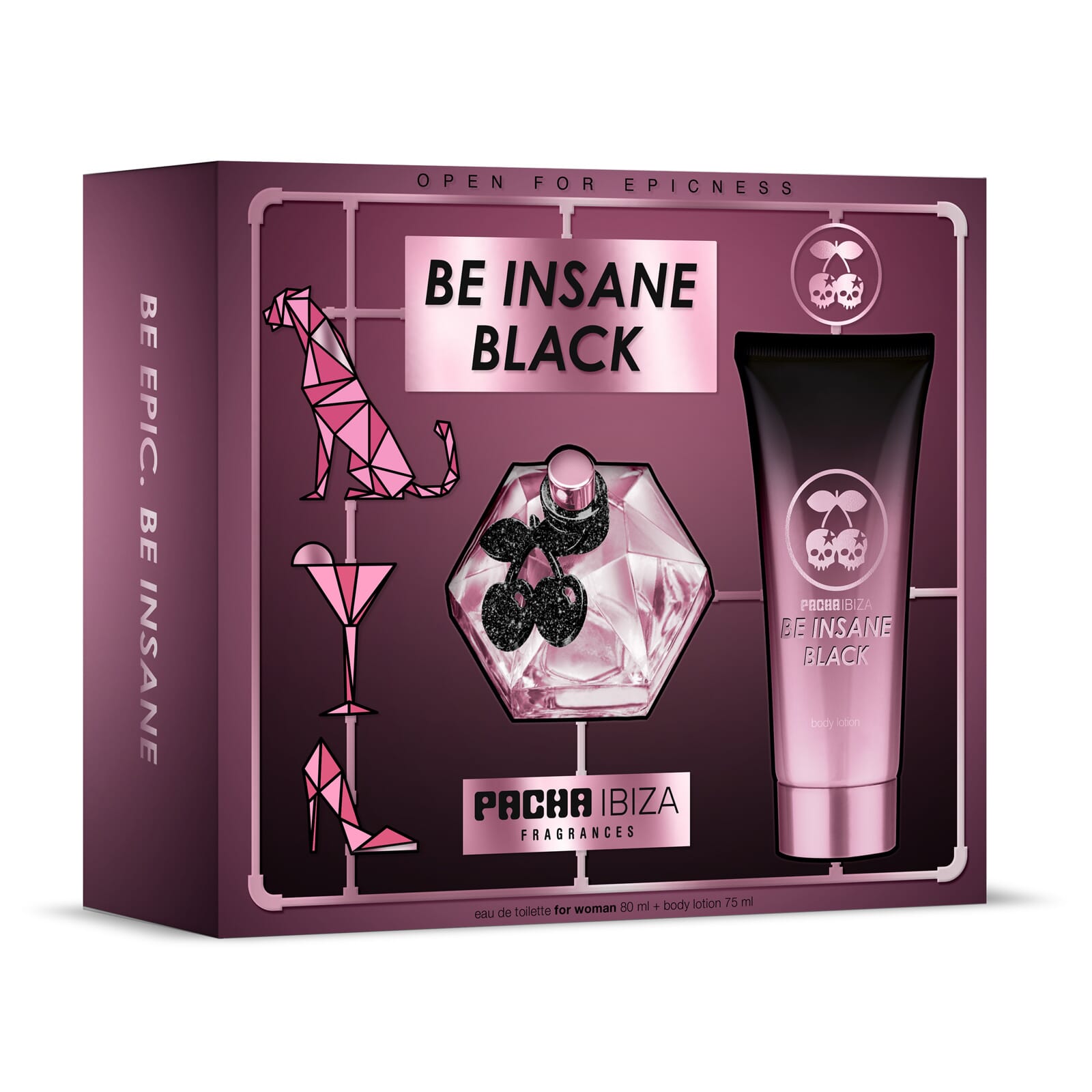 Pacha Ibiza Be Insane Black EDT 80 ml + Body Lotion 75 ml Lote