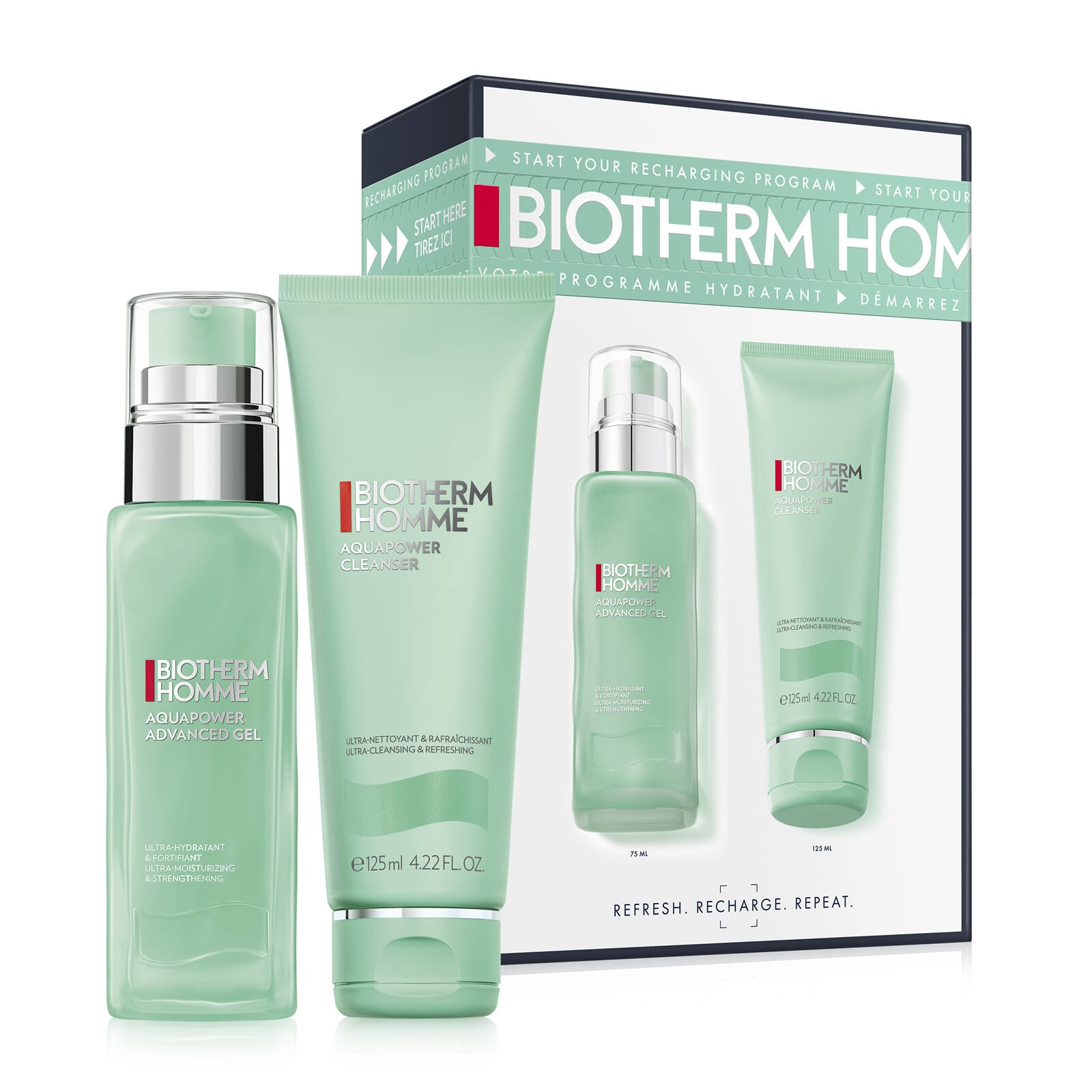Homme Aquapower Gel 75 ml + Cleanser 125 ml 2 Uds