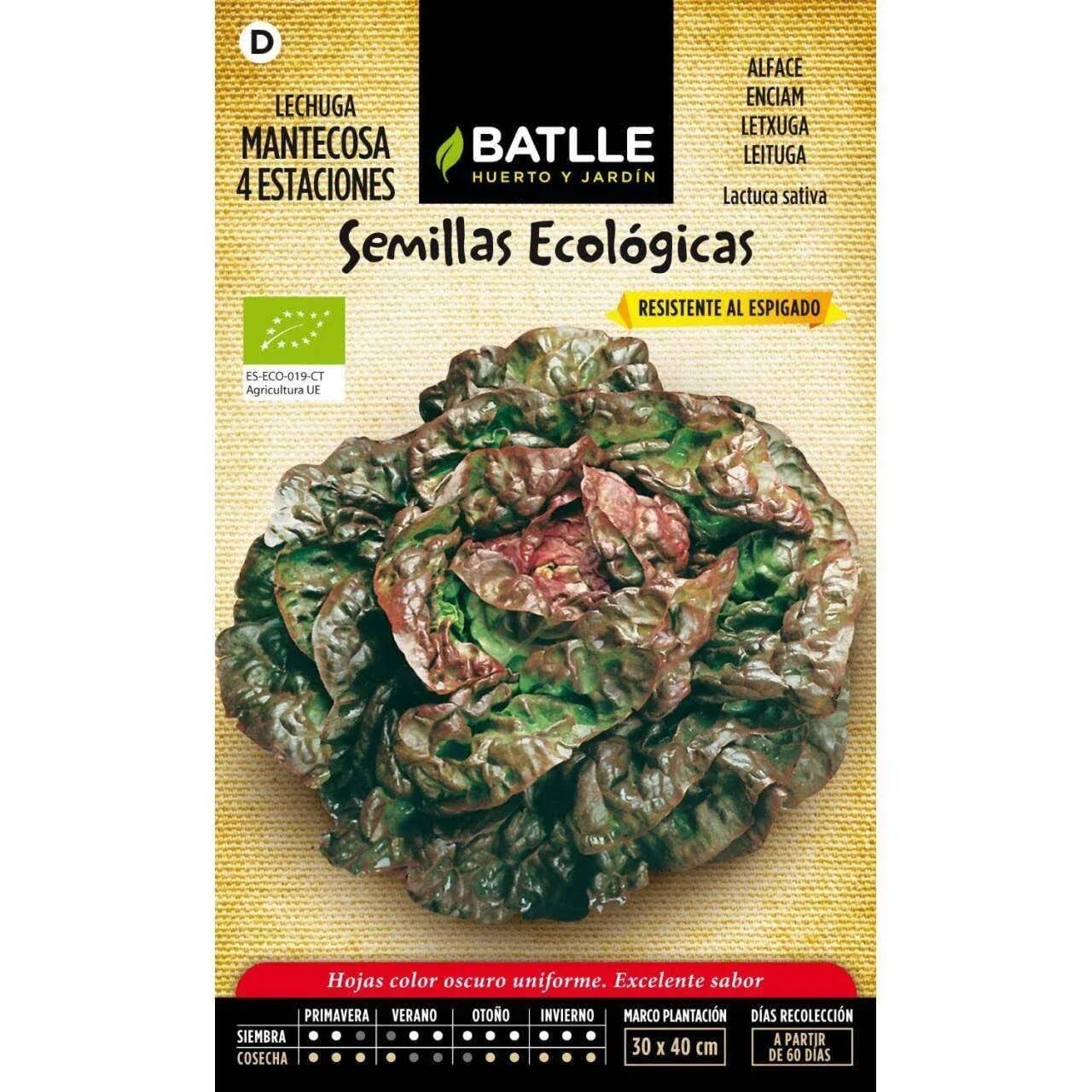 Semillas Lechuga Mantecosa 4 Estaciones Eco   de Batlle