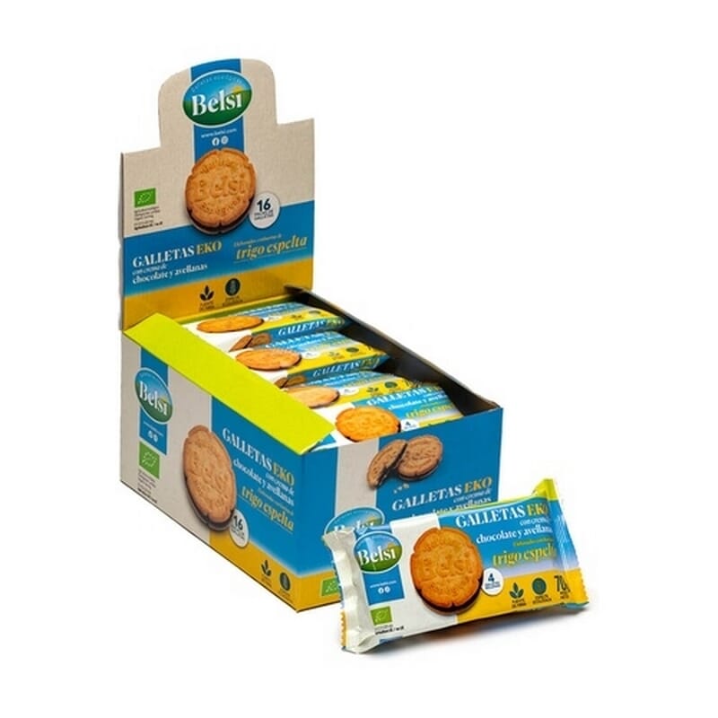 Galletas De Espelta Rellenas De Chocolate y Avellana 70g