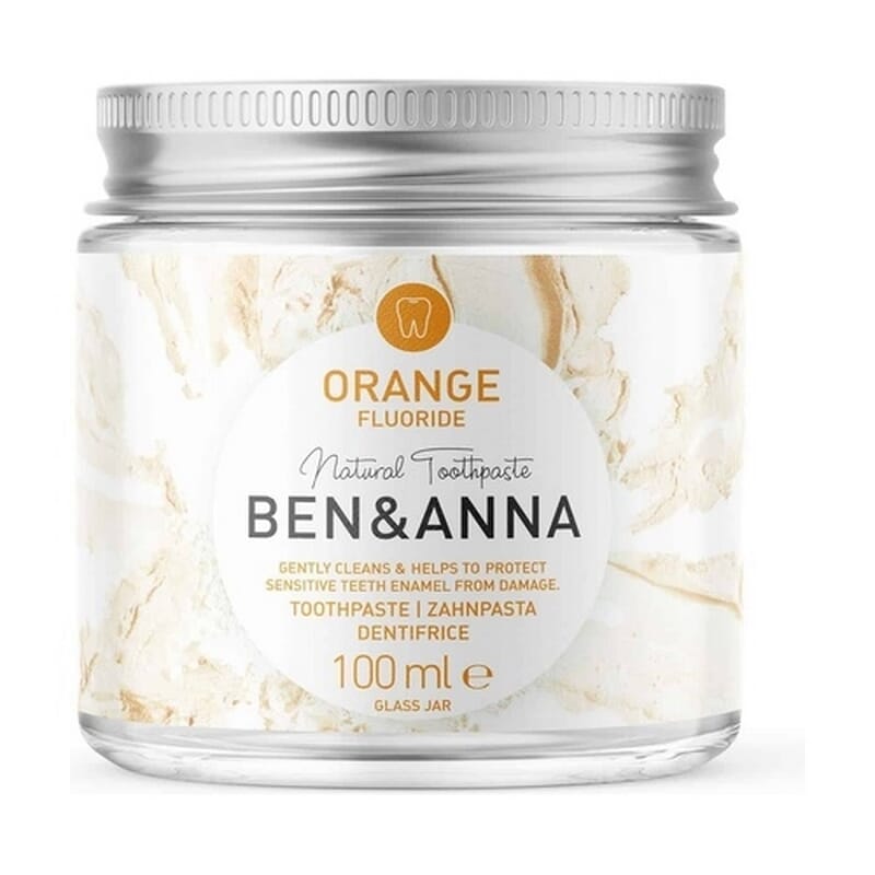 Dentifrice Orange Pot Verre Avec Fluor Éco 100 ml