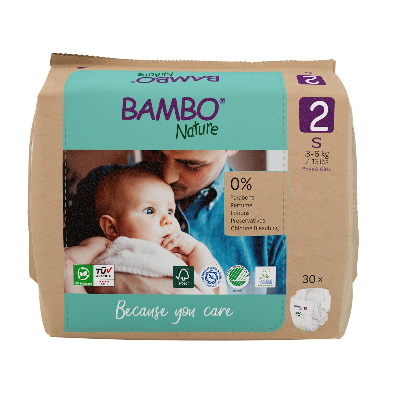 Pañal 2 S 3-6 Kg Eco 30 Uds