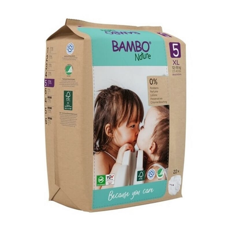 Pañal 5 Junior 12-18 Kg 22 Uds de Bambo