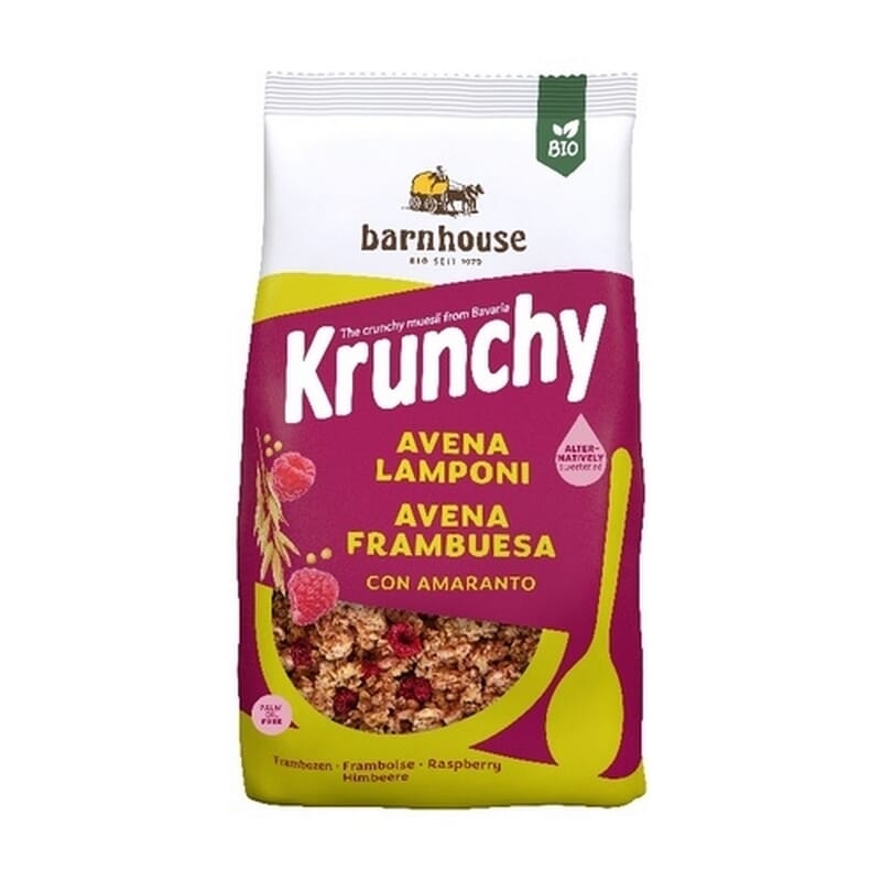 Muesli Krunchy Avena Frambuesa y Amaranto Bio 375g