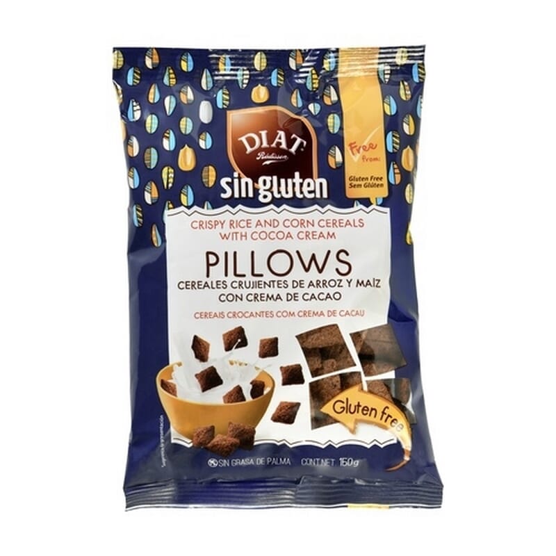 Cereales Pillows Crujientes Arroz y Maíz Cacao 150g de Diat Radisson