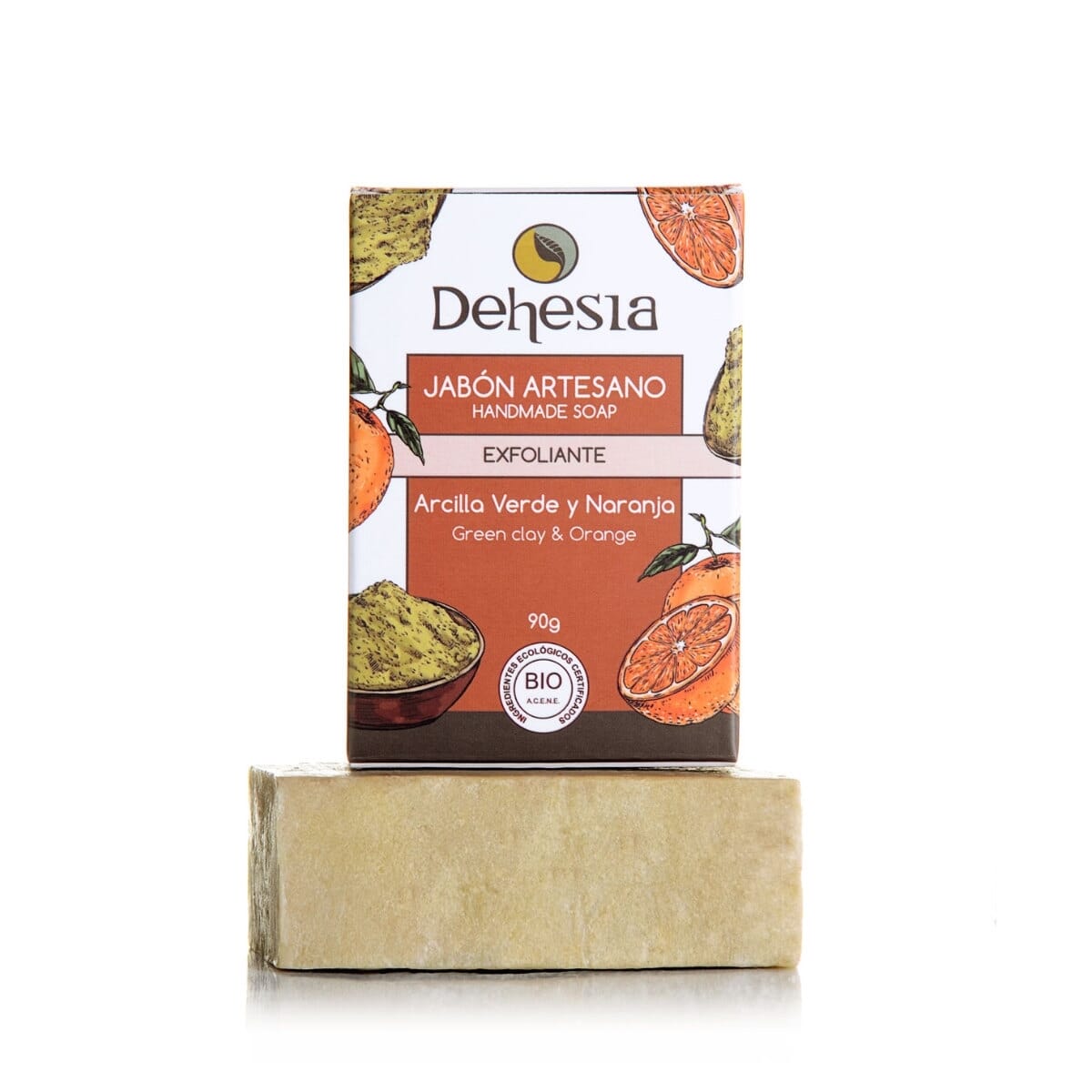 Handgemachte Peeling-Seife Grüne Tonerde und Orange Bio 100g