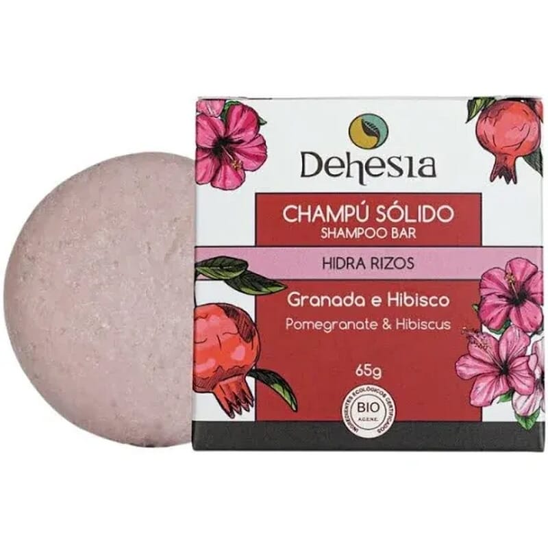 Shampoing Solide Hydra Boucles Grenade et Hibiscus Bio 65g