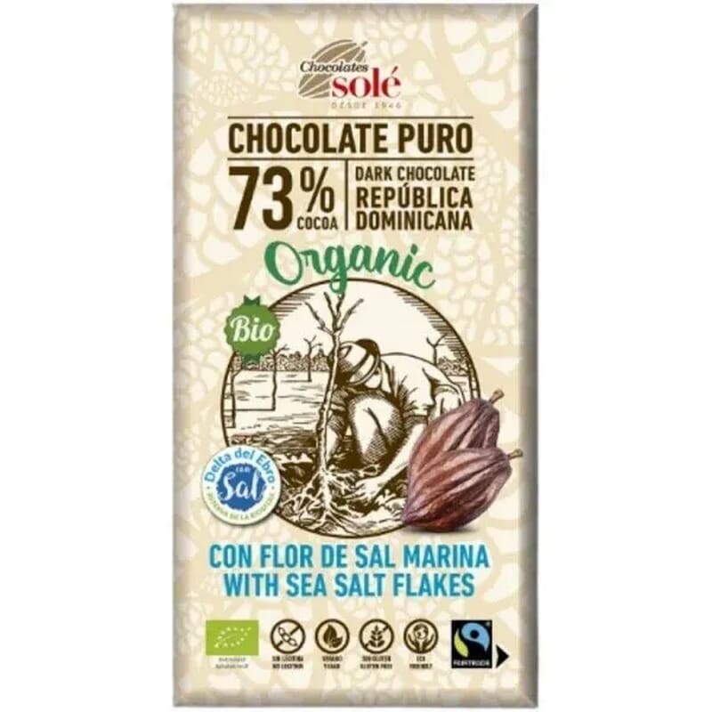 Chocolate Negro 73% Cacao Flor Sal 100g