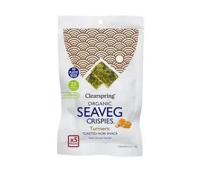 Snack Alga Nori Con Cúrcuma 5 Uds 4 g de Clearspring