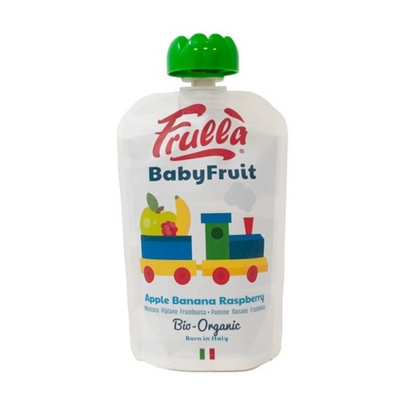 Pure Bebibile Baby Fruit Mela Banana Lampone Bio 100g