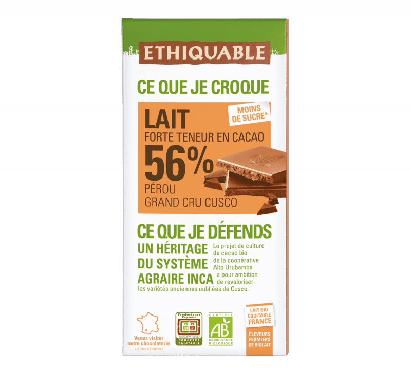Chocolate Con Leche 56% Cacao Peru Bio 100g