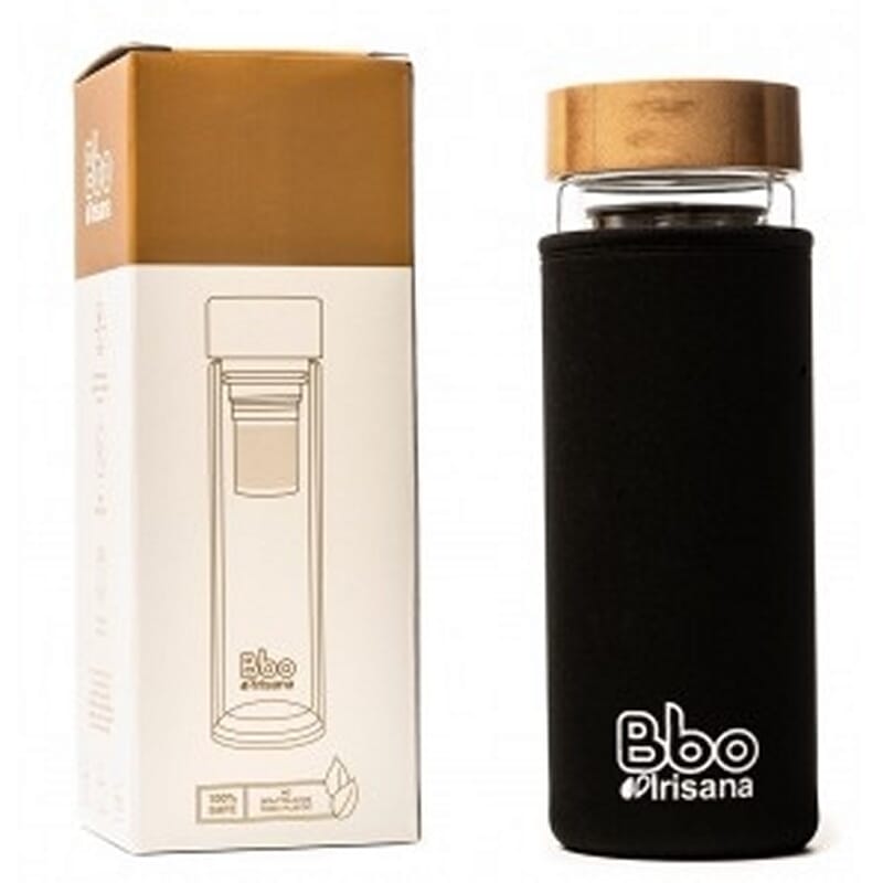 Infusionador Vidrio Doble Con Tapón De Bambu 400 ml