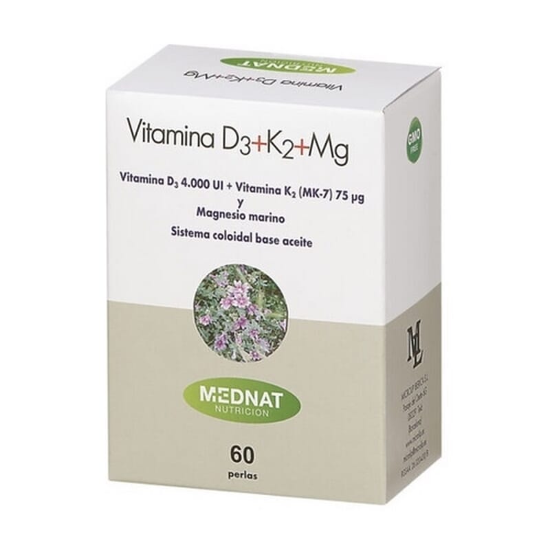 Vitamin D3 + K2 + Mg 60 Perlas