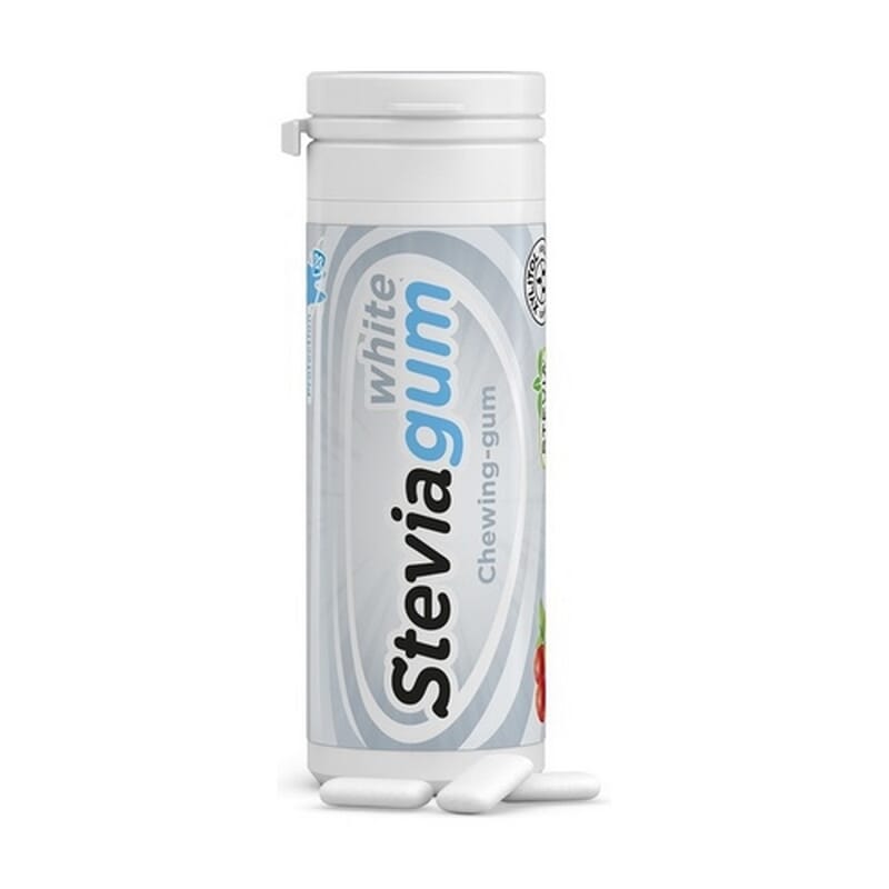 Steviagum White Gommes à mâcher Prunes et Menthe 30 g