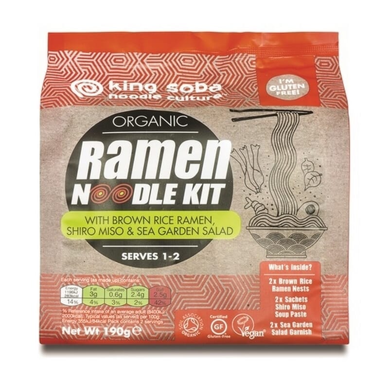 Kit Ramen Noodles Arroz Integral Shiro Miso Y Algas de King Soba