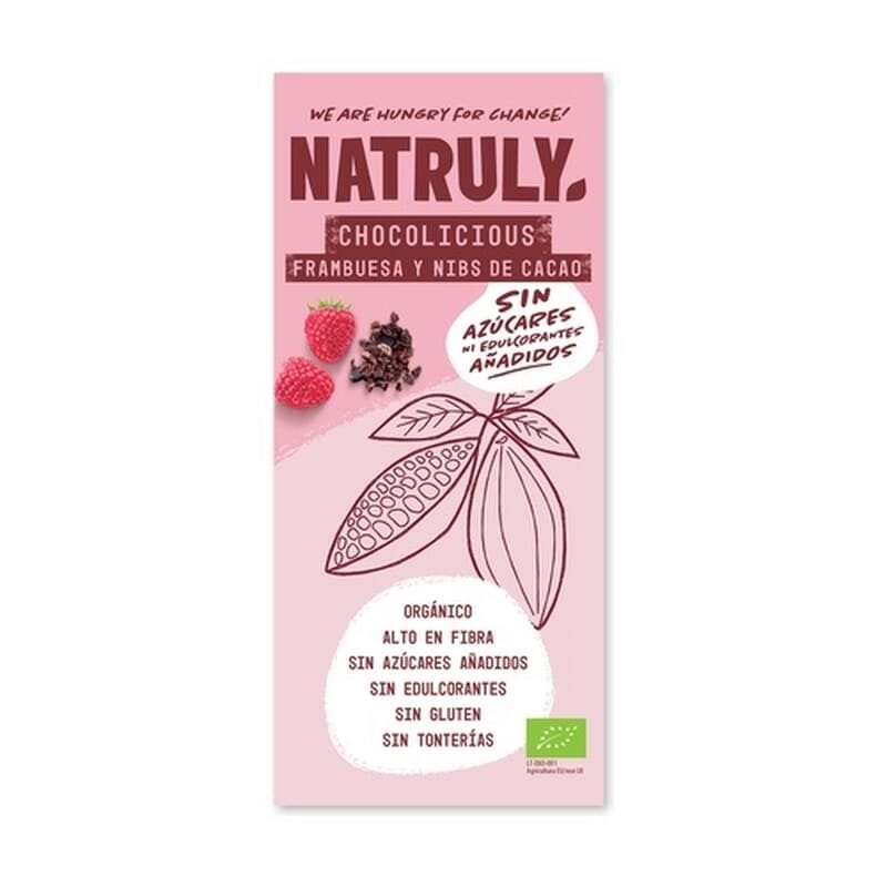 Chocolicious Frambuesa y Nibs De Cacao Bio 85g