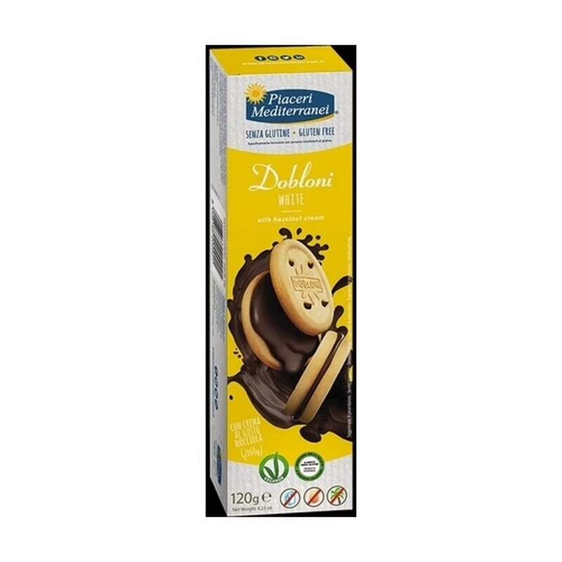 Biscuits Dobloni White Crème Noisette Sans Gluten 120g