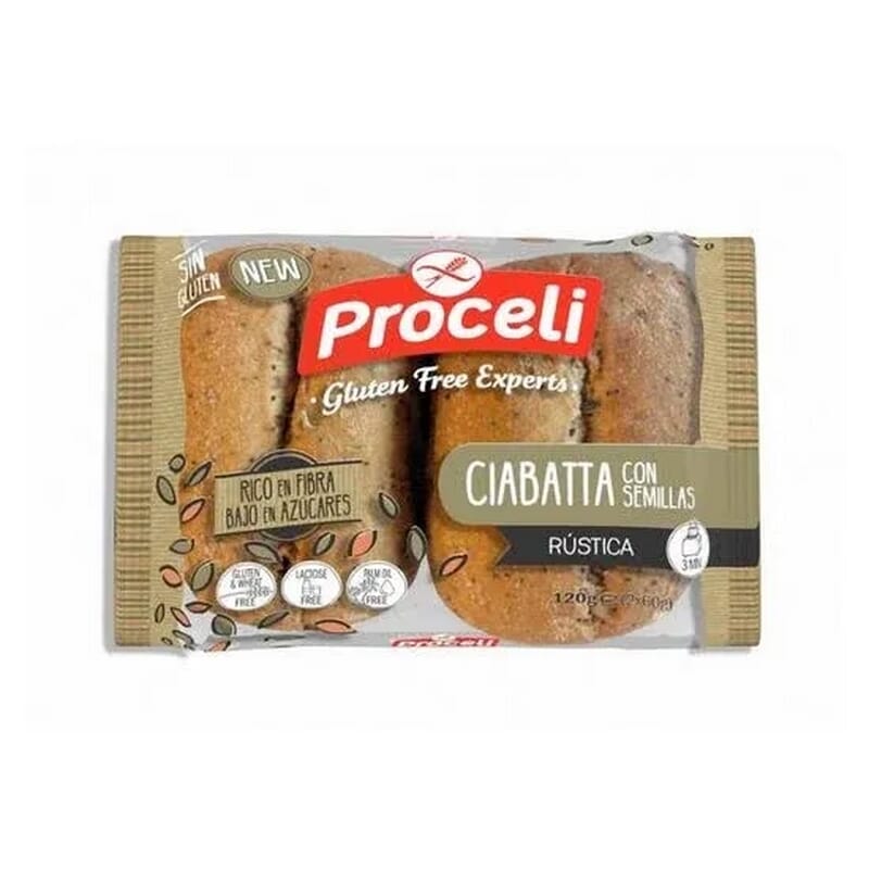 Ciabatta Rústica Con Semillas Sin Gluten 2 Uds 60 g