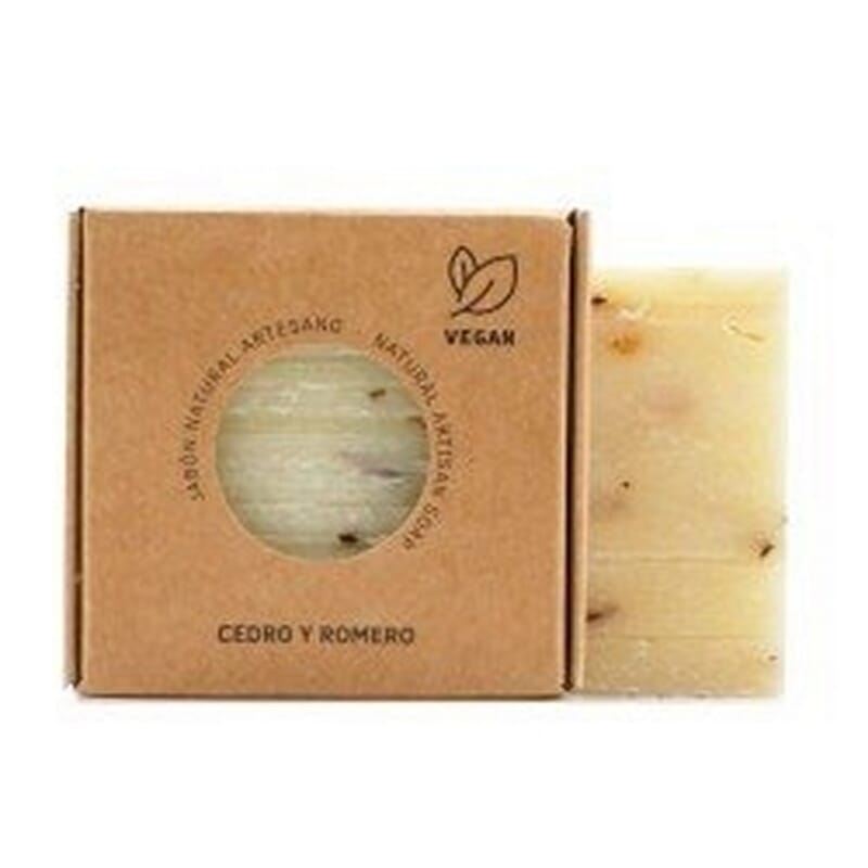 Natürliche Handgemachte Seife Zeder und Rosmarin Vegan 100g