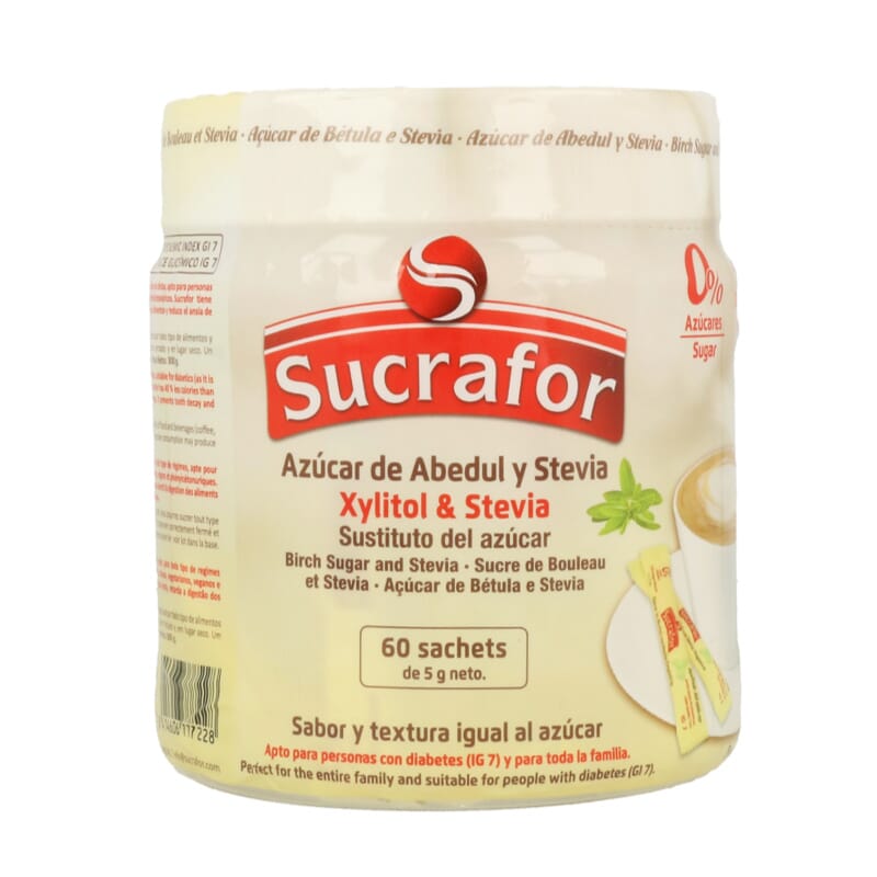 Azucar De Abedul Stevia Y Xilitol 60 Sobres de SUCRAFOR