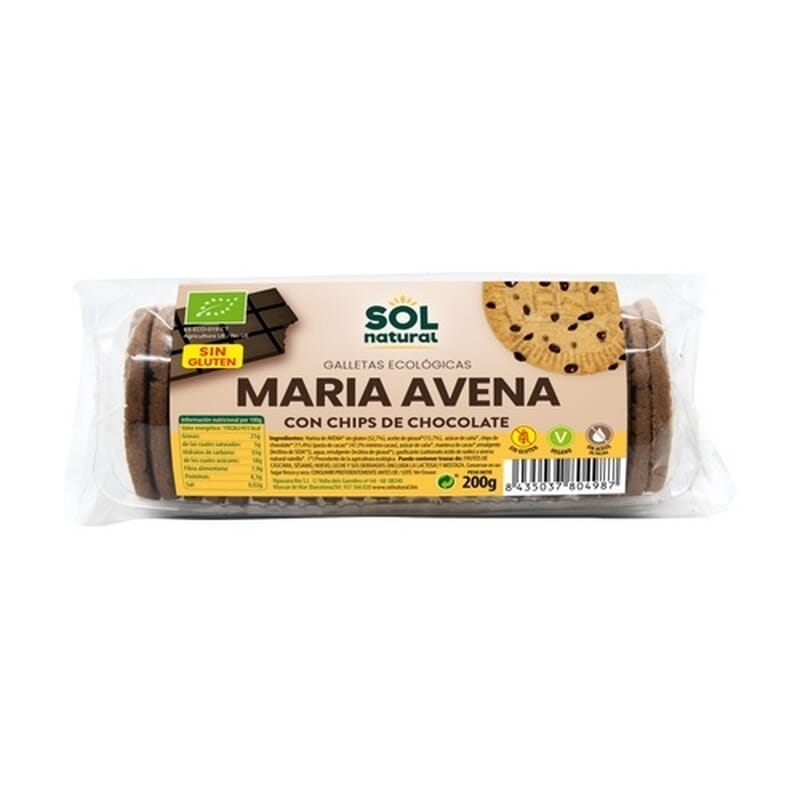 Galletas Maria Avena Con Chips De Chocolate Bio 200g