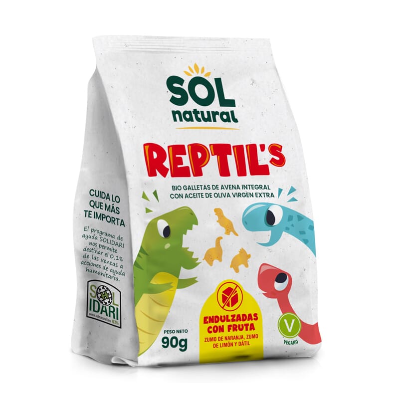 Reptil's Galletas De Avena Integral Bio 90g