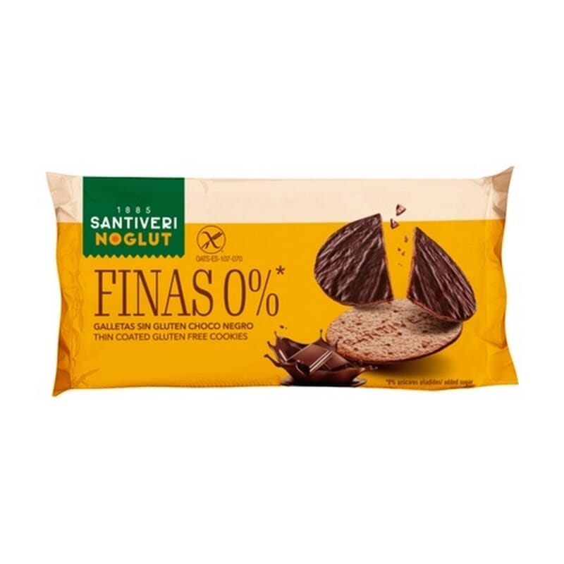Galletas Finas 0% Bañadas En Choco Negro Sin Gluten 88g
