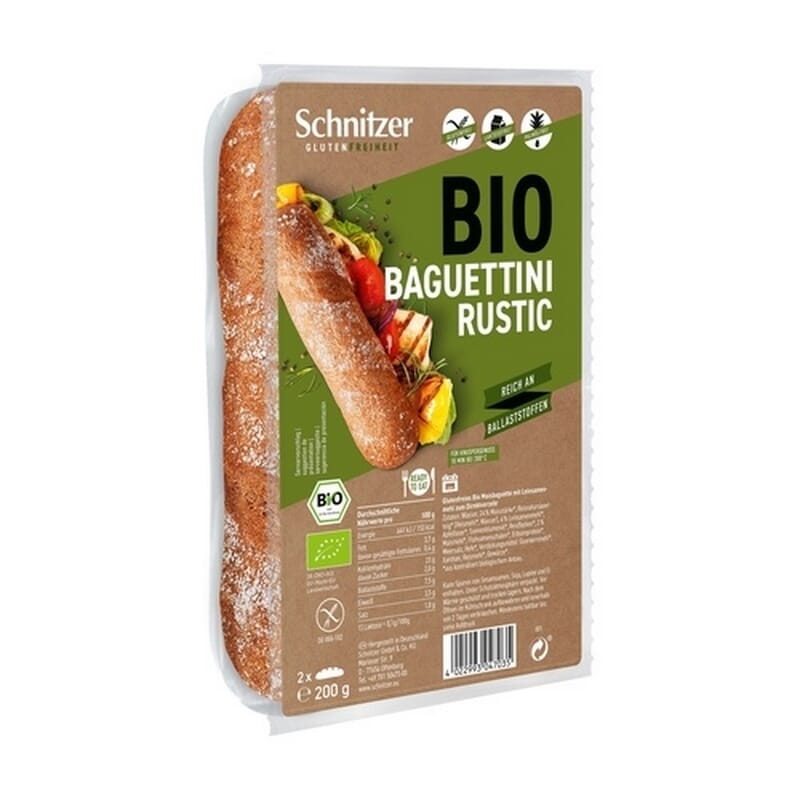 Mini Baguette Rustica Sin Gluten Bio 200g de Schnitzer