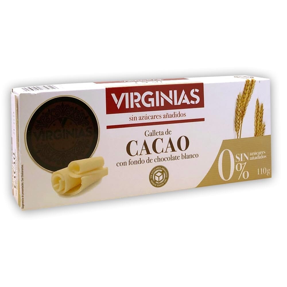 Biscuits Artisanaux de Cacao avec Fond de Choco Blanc 110g