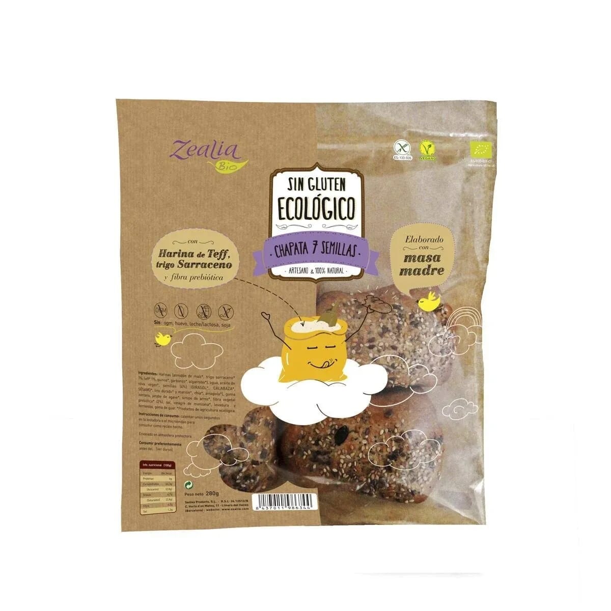 Mini Panini Di Ciabatta 7 Semi Senza Glutine Eco 280g