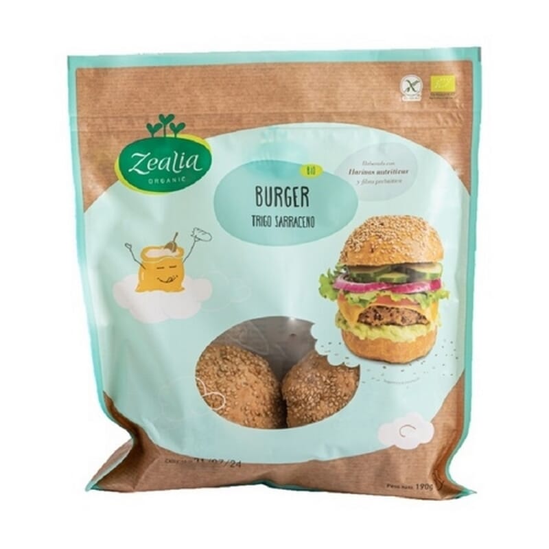 Pan De Hamburguesa Sin Gluten Eco Vegan 190g de Zealia
