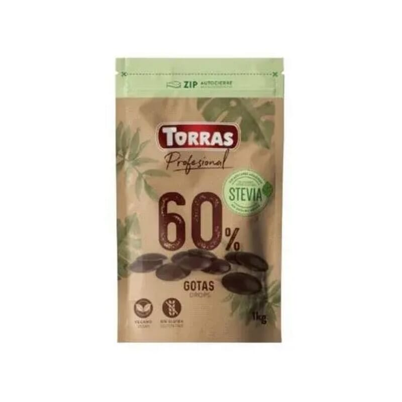 Couverture De Chocolat Noir Avec Stevia 60% Cacao 1 Kg