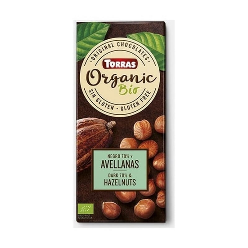Chocolate Negro 70% Cacao Avellana Bio 100g