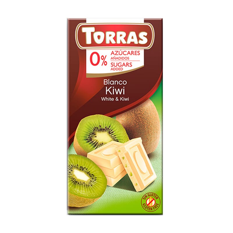 Chocolat Blanc Avec Kiwi 0% Sucres Ajoutés 75g