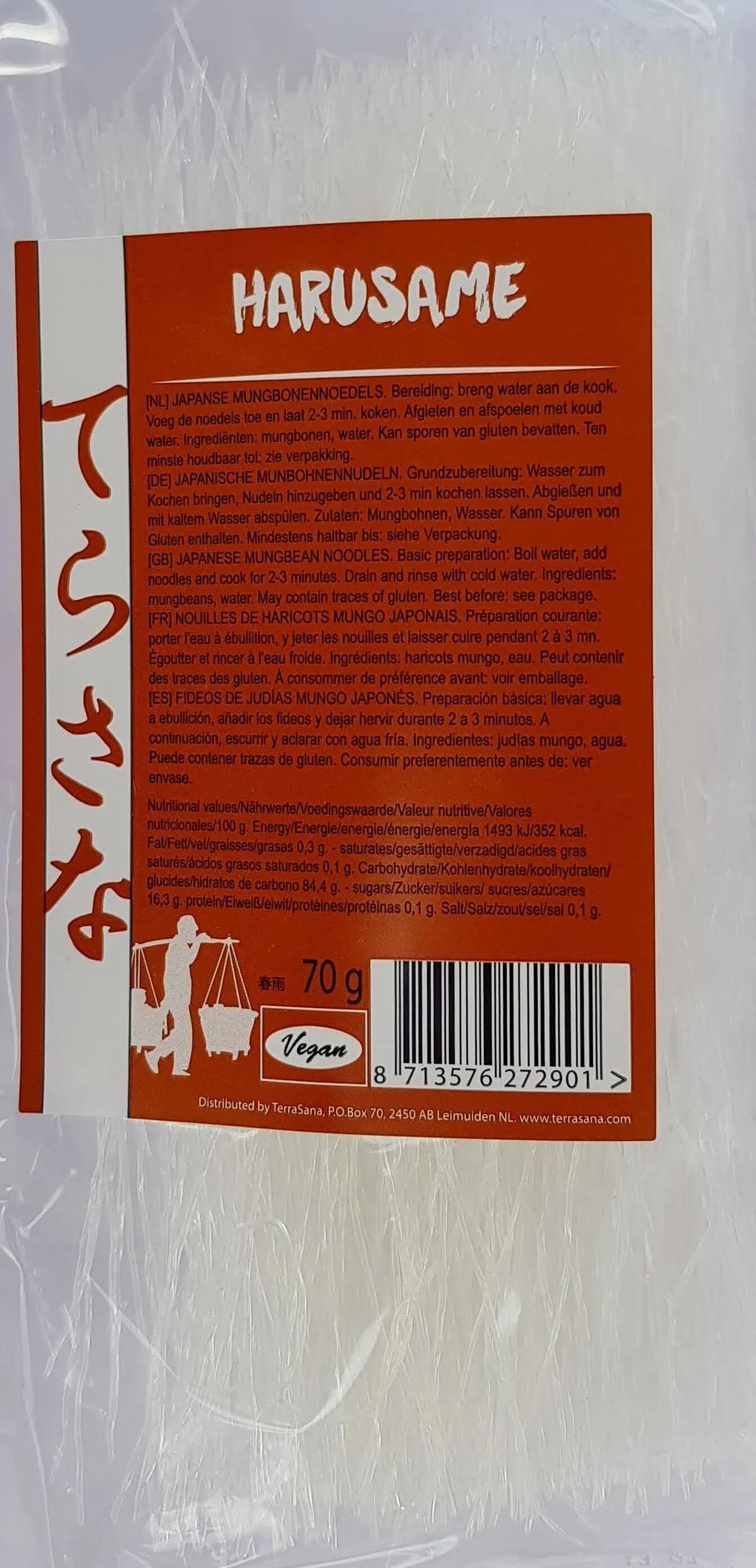 Espaguetis Judía Mungo Vegan 70g de Terrasana